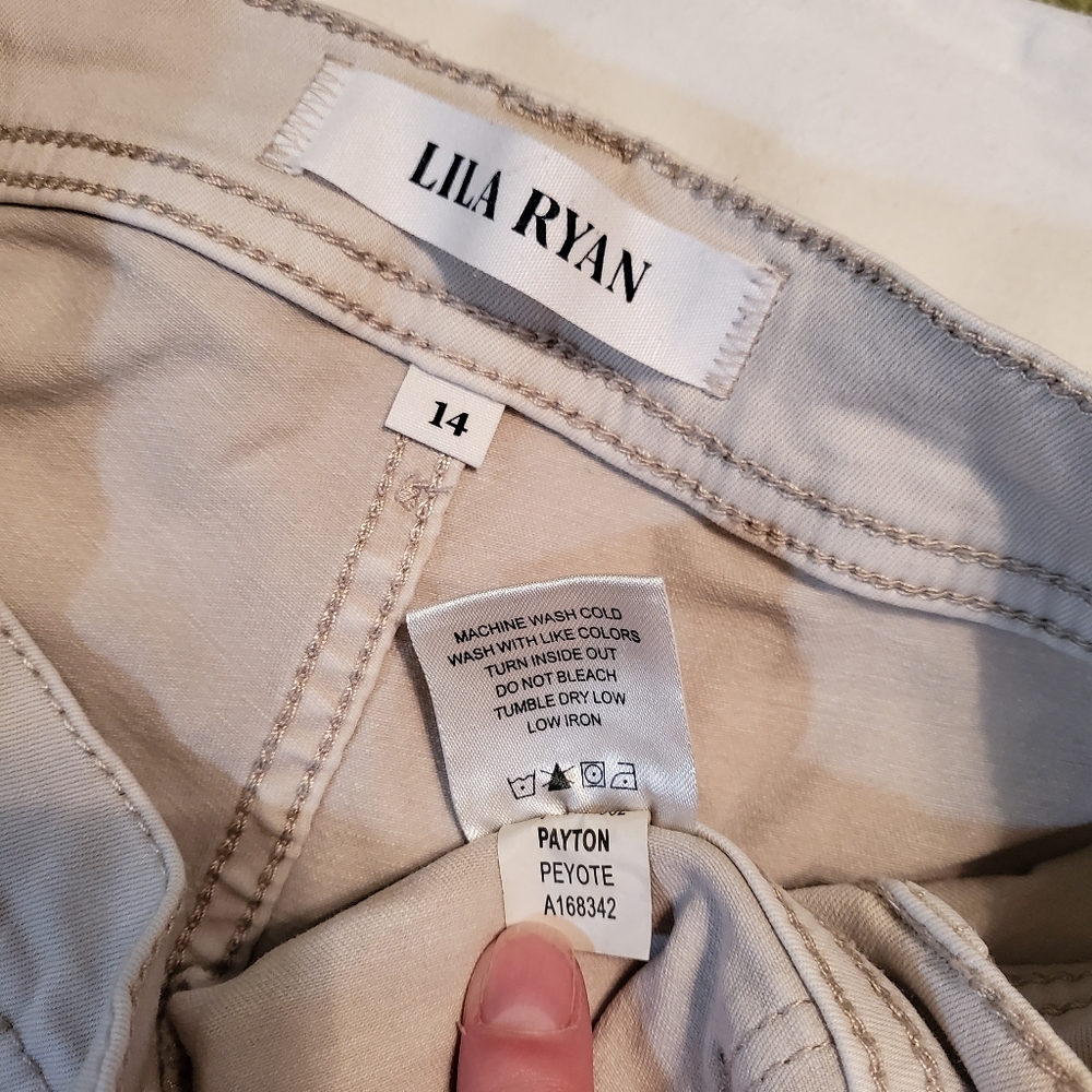Lila Ryan Chino pants, Size 14, Stone color - Picture 6 of 8